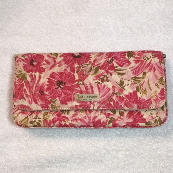 Kate Spade Charlotte Fleur pink floral linen shoulder bag - Picture 2 of 16